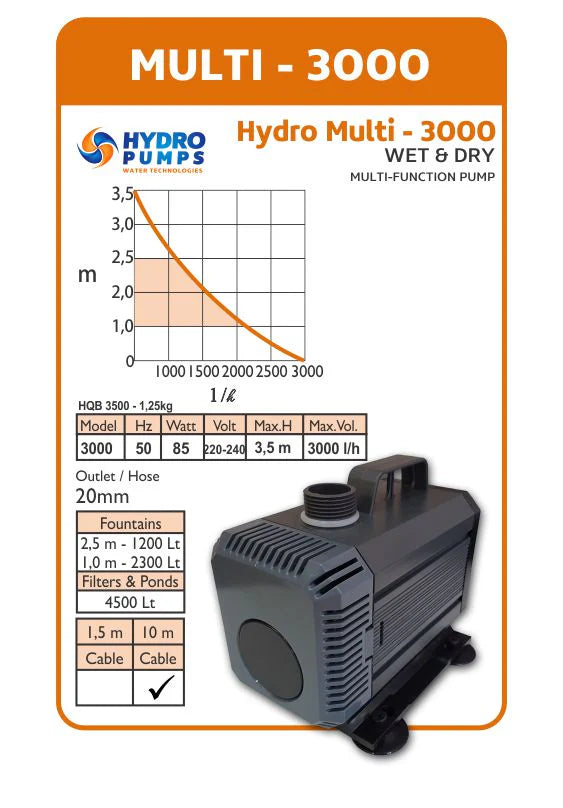 Hydro pumps 3000L/H